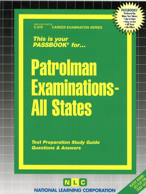 Title details for Patrolman Examinations - All States by Michael Rudman - Available